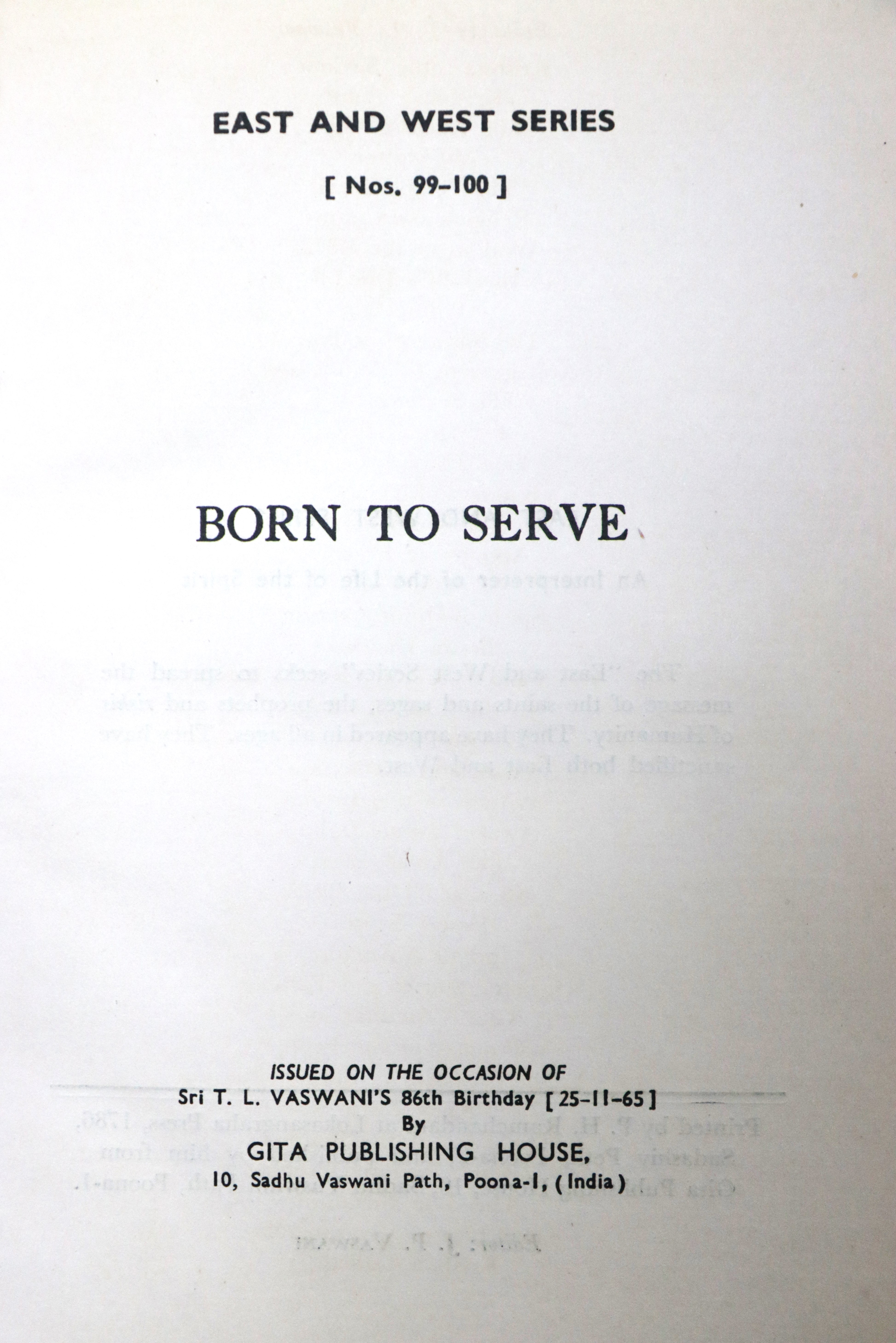 Born to Serve