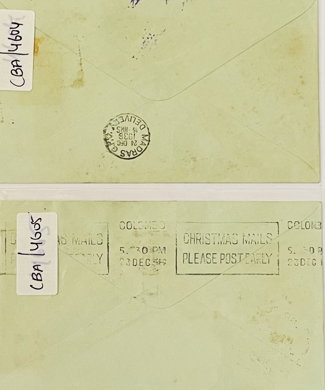 First Air Mail India to Ceylon
