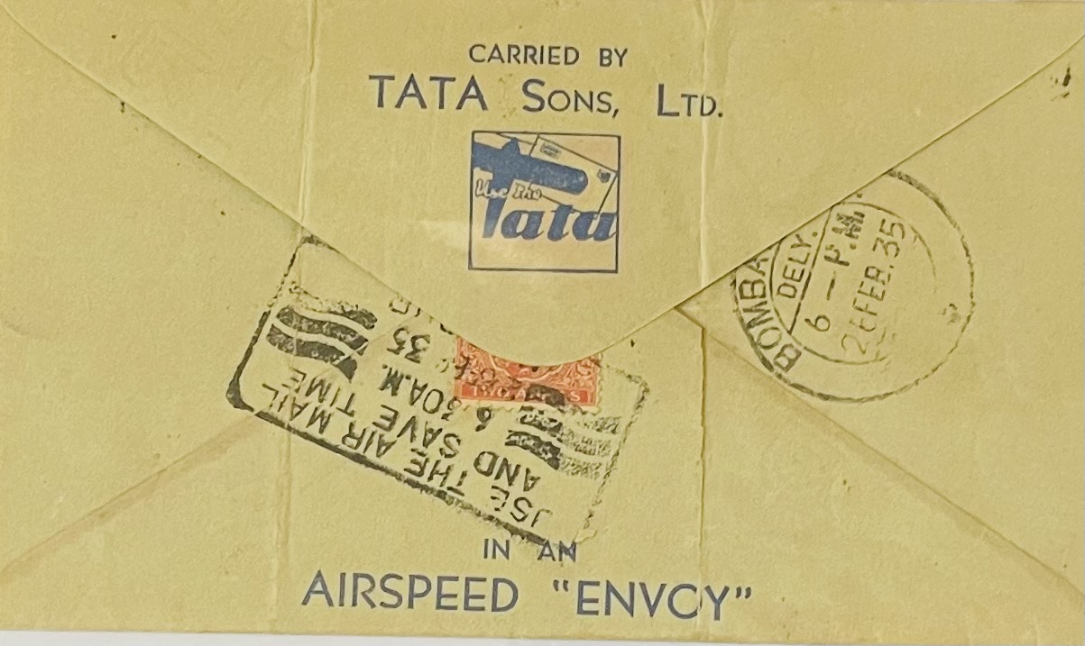 First Air Mail Calcutta to Bombay
