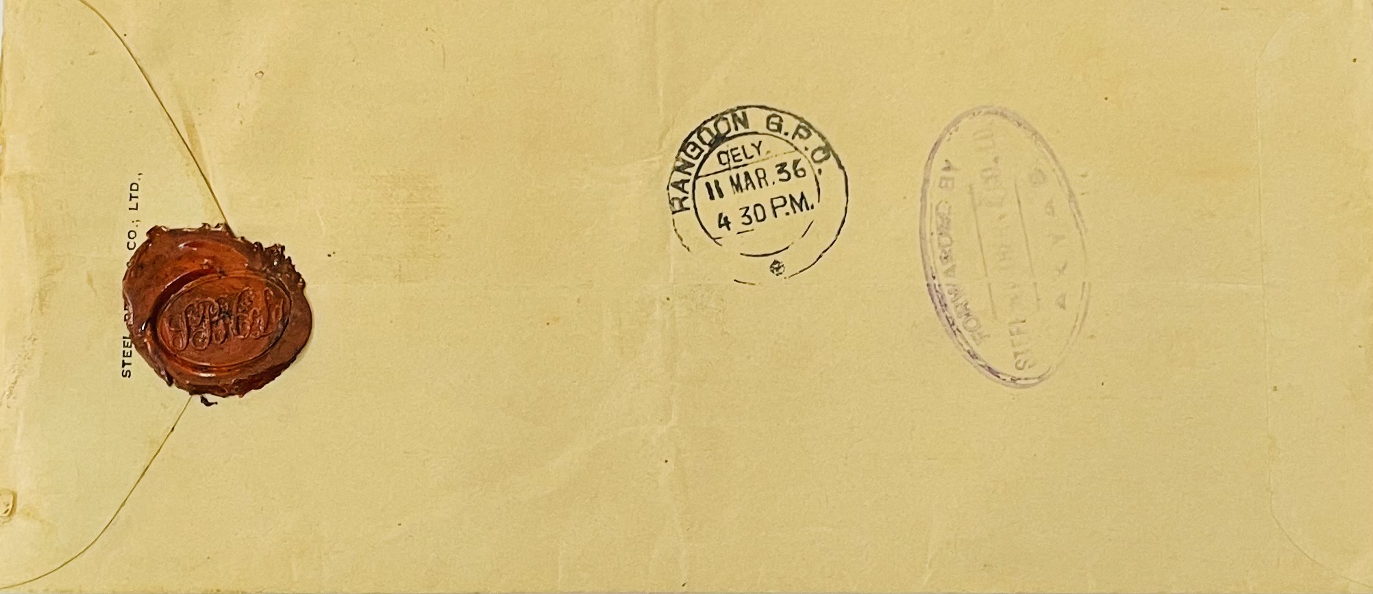First Air Mail From Akyab to Rangoon