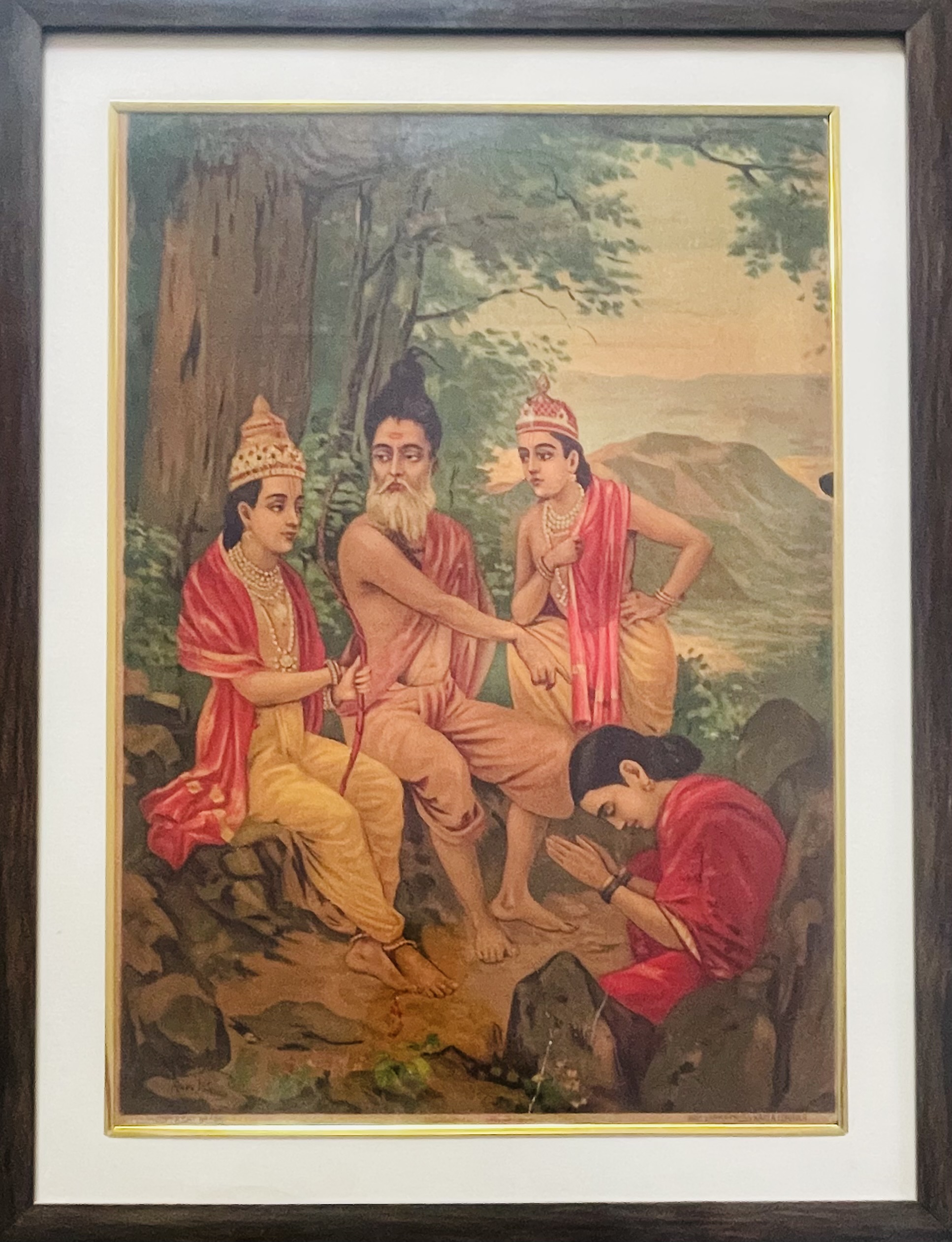 Tallenge - yaoddhar - Ram Releasing Ahalya From Curse Raja Ravi Varma Press Oleograph Print