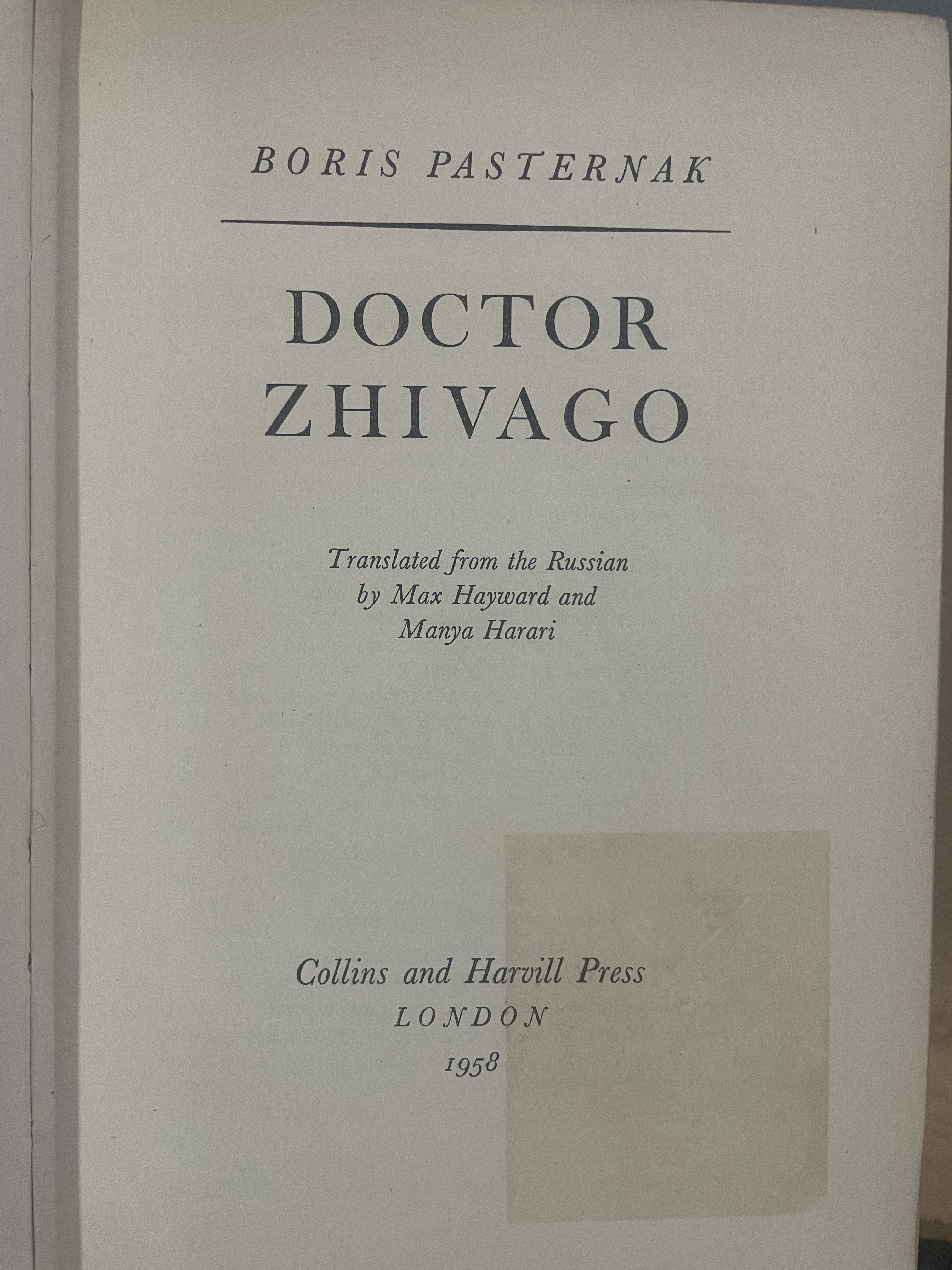 Doctor ZhivagoBoris Pasternak