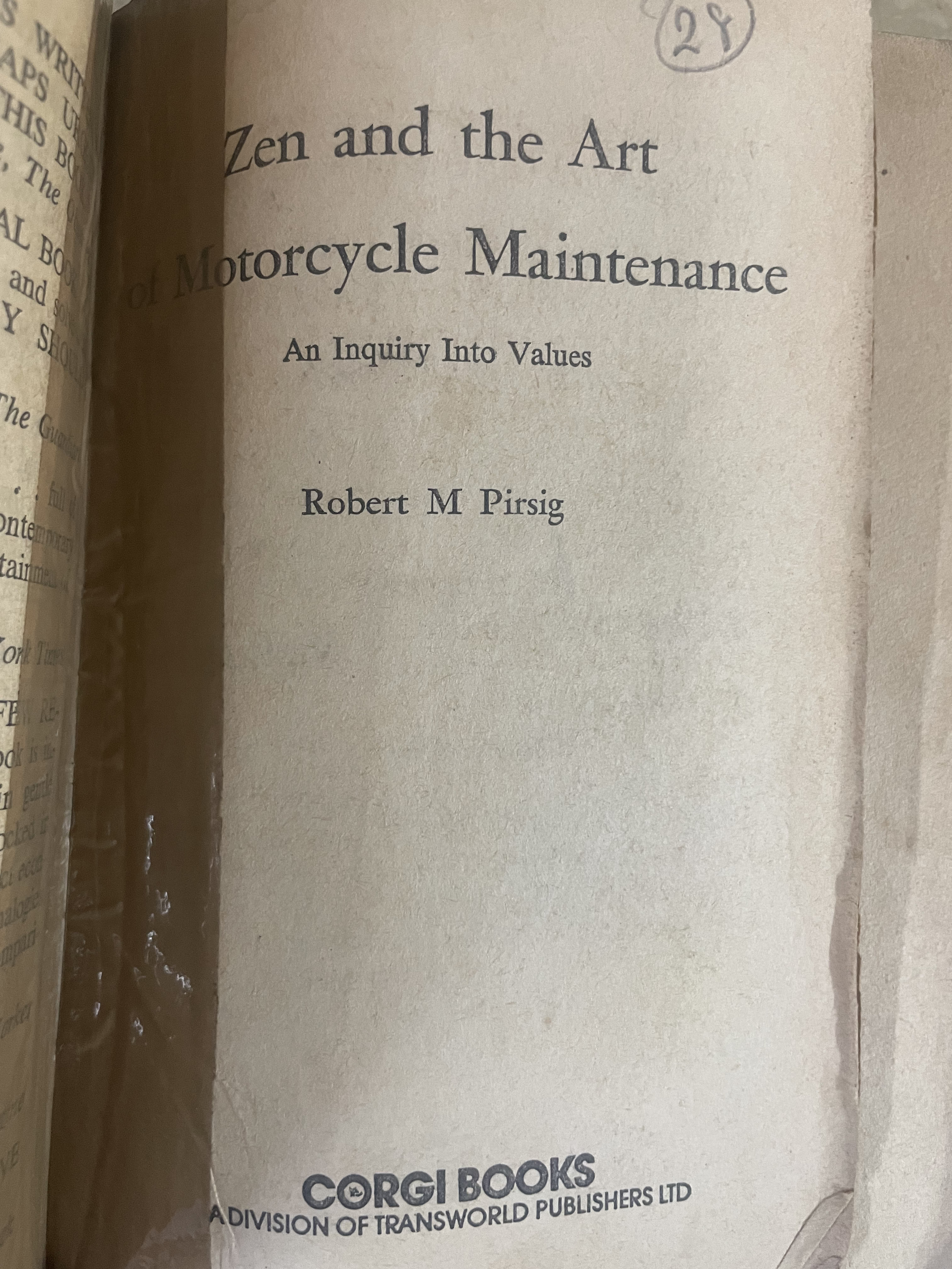 Zen and the Art of Motorcycle Maintenance
